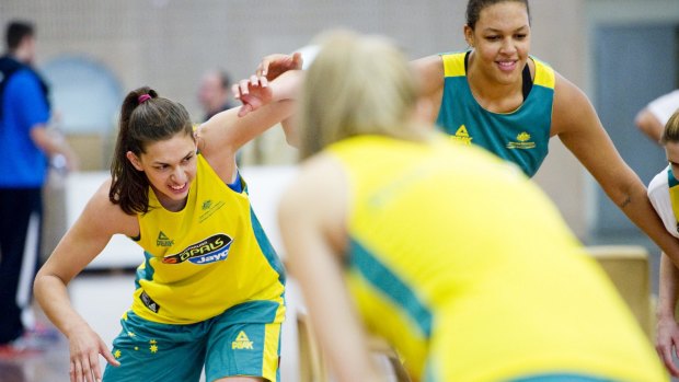 Marianna Tolo, pictured battling with Liz Cambage, says there is depth of talent in the Opals squad.