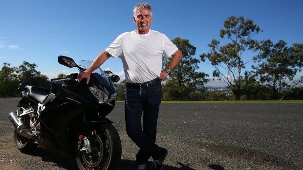Mick Doohan poses during a road safety launch to call for an end to the carnage on Queensland roads.