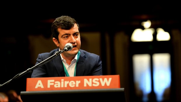 Labor senator Sam Dastyari during the NSW State Labor Conference on Saturday.
