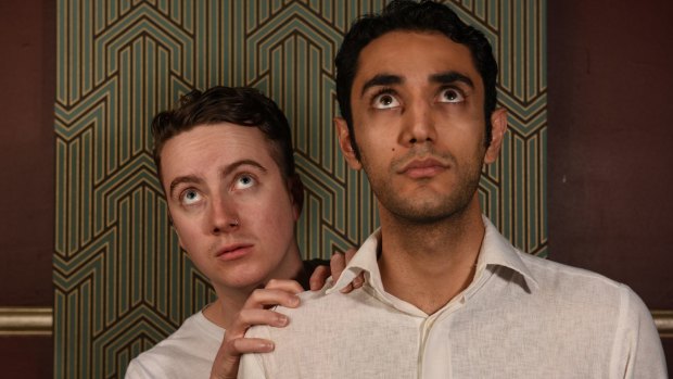 Comedians Jack Gow and Cyrus Bezyan star in a comedy show about conspiracy theories at Giant Dwarf Theatre.