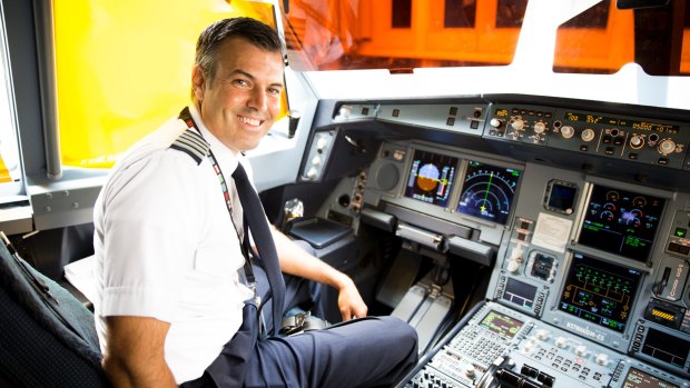 Captain Brian Beres prepares to fly his Hawaiian Airlines Airbus A330 to Brisbane on the inaugural ASPIRE flight.