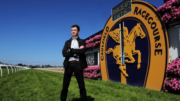 Champion Hong Kong jockey Douglas Whyte poses at Caulfield Racecourse on Friday, Whyte will be riding Junoob in the Caulfield Cup.