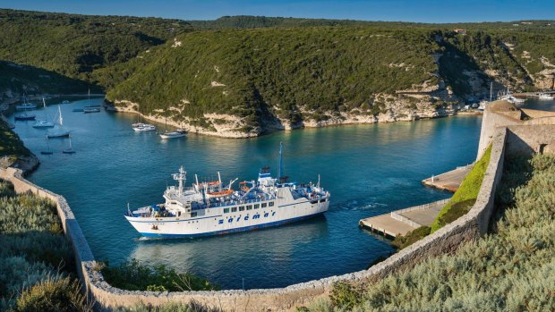 If touring Italy, you can take in the sights on a ferry to Bonifacio in the south of Corsica.