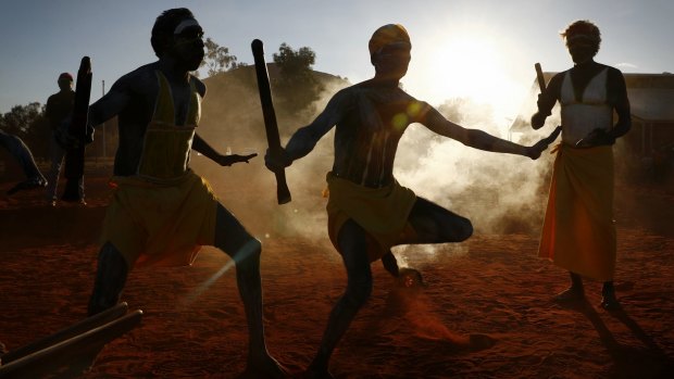 Gumatj clan ceremonial leaders at the Mutitjulu community.