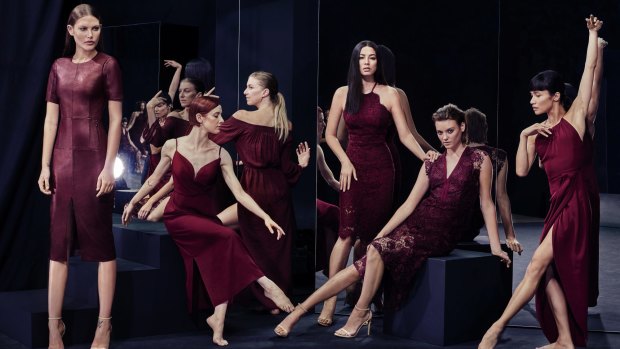 Cat McNeil  and David Jones ambassadors Jessica Gomes and Montana Cox with dancers from the Sydney Dance Company in the new-season campaign.