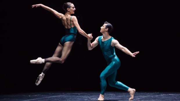 The Australian Ballet's Dimity Azoury and Chengwu Guo in DGV: Danse a Grand Vitesse. Photo credit: Daniel Boud