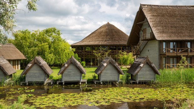 Buildings in Romania's Danube Delta.