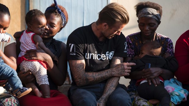 UNICEF Goodwill Ambassador David Beckham in Swaziland.