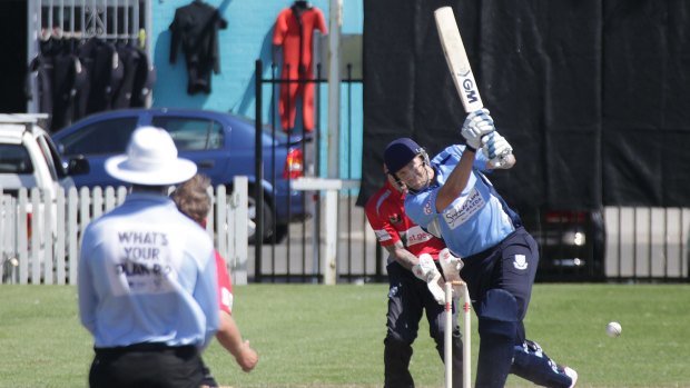 Shane Watson in action for Sutherland at Coogee Oval on Sunday.