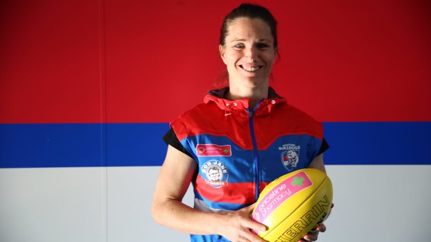 Emma Mackie's life as an athlete has taken her to the AFLW. Photo: Western Bulldogs