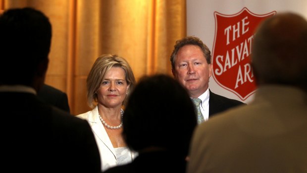 Andrew and Nicola Forrest are among Australia's biggest givers.