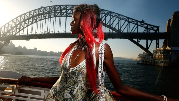 Sydney harbour served as a stunning backdrop for the designer's international guests.