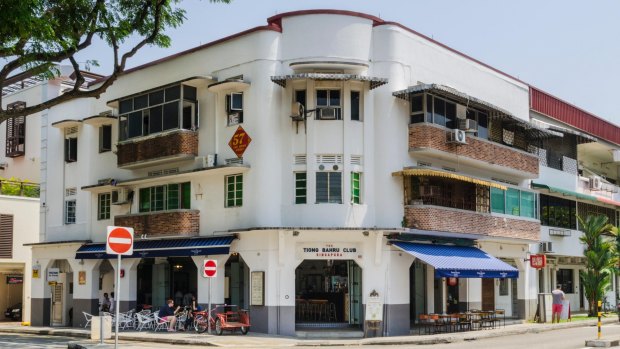 Tiong Bahru Club Singapura, a restaurant in a pre-war Streamline Moderne architectural style.