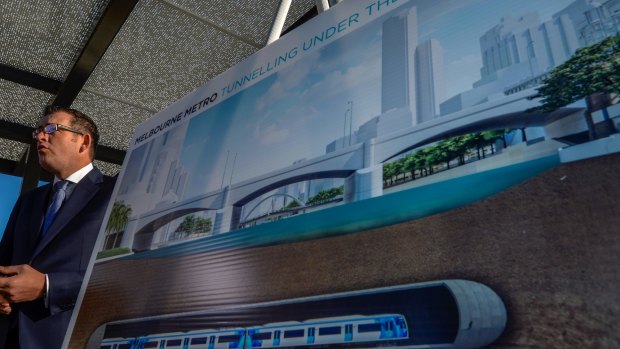 Premier Daniel Andrews promoting the Melbourne Metro project last year.