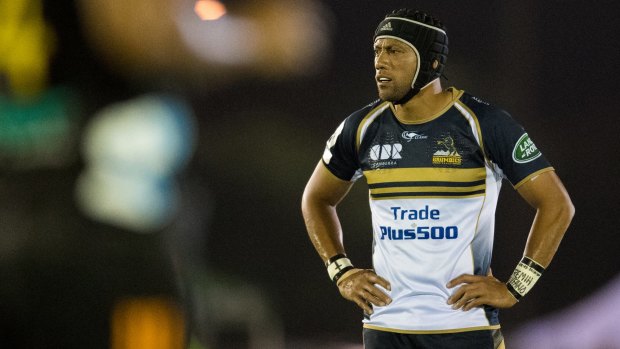 Christian Lealiifano of the Brumbies shows his frustration.