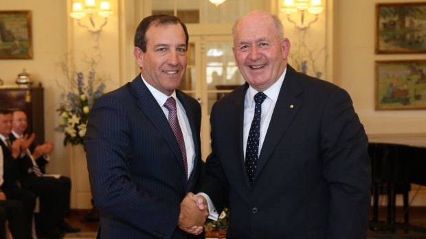Mal Brough, left, was sworn in as Special Minister of State by Governor-General Sir Peter Cosgrove earlier this month.