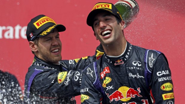 Daniel Ricciardo (right) got the best of teammate Sebastian Vettel (left) in 2014.
