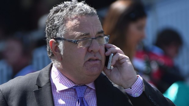 The Age's chief racing writer Patrick Bartley at the course on Caulfield Cup day.