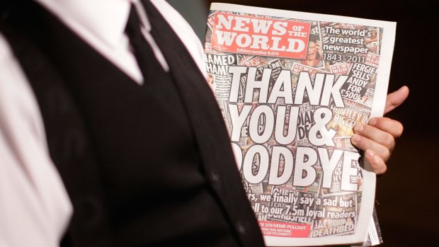 Stopped the presses: The last edition of News of The World in 2011.