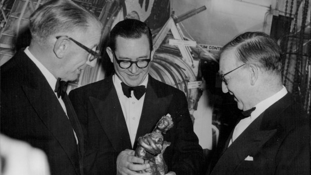 At the Hulton Achievement Award held at the Savoy in April 1958 were, from left,  Dr Thonemann, Sir John Cockcroft and Sir Edward Hulton.
