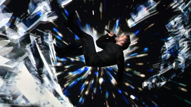 Russia's Sergey Lazarev performs 'You Are The Only One' during the first Eurovision Song Contest semifinal in Stockholm, Sweden, Tuesday, May 10, 2016. (AP Photo/Martin Meissner)