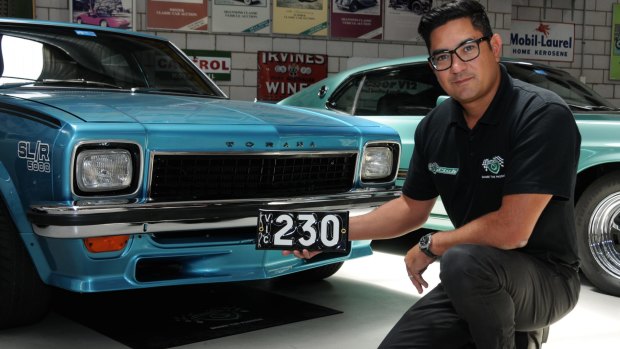 Shannons national auction manager Christophe Boribon with the number plate that sold for $135,000 last month.