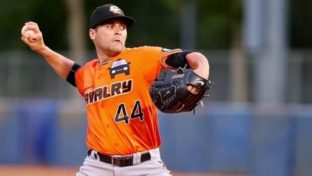 Canberra Cavalry pitcher Brian Grening got his third loss of the season against the Sydney Blue Sox.