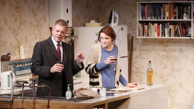 Tom (Colin Friels) and Kyra (Anna Samson) in the Melbourne Theatre Company production of David Hare's Skylight.