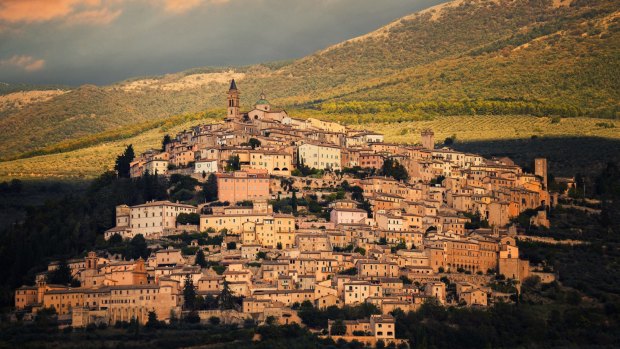 The hilltop town of Trevi, Umbria, Italy.