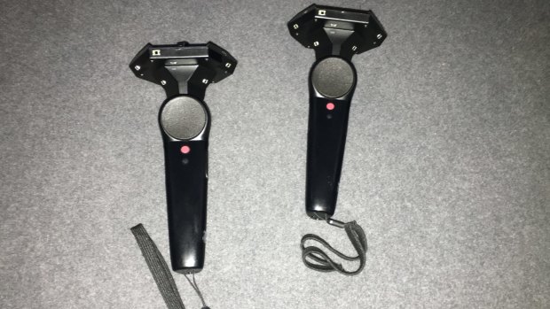 HTC Vive's specially designed controllers.