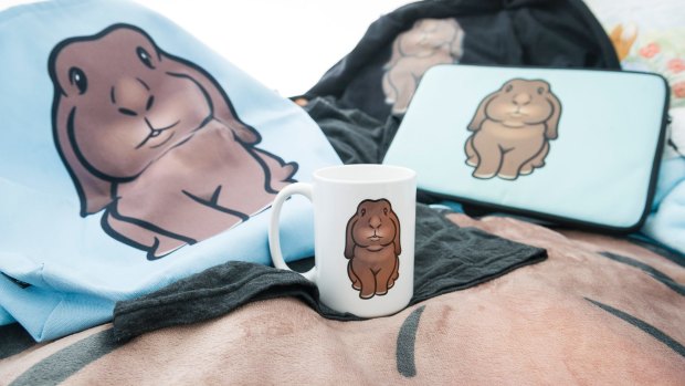 The Cocobunbuns merchandise line features mugs, laptop cases, hoodies and giant plush blankets.