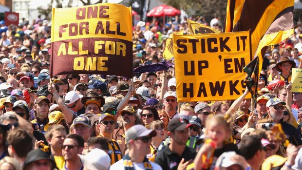 Hawthorn fans were out in force for Friday's grand final parade.