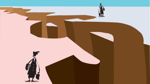 The gender pay gap is rising in wealthy states such as WA and NSW. <i>Illustration: Matt Davidson</i>