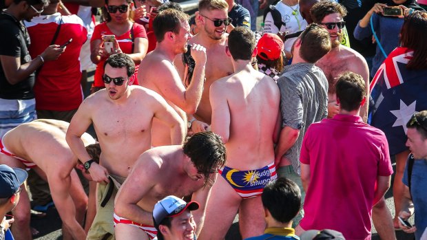 When Australian revellers stripped down to Malaysian flag-themed underpants at the Sepang Formula 1 Grand Prix on Sunday, officials took offence. 