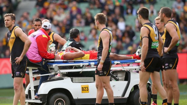 Jack Martin was stretchered from the ground, suffering a sickening third-term concussion.