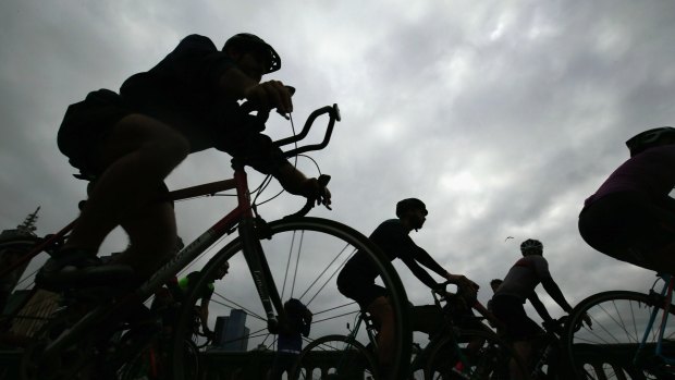 Cyclists gather in tribute to fellow cyclist Mike Hall who died on Friday.