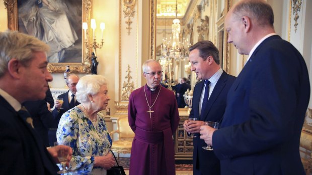 British Prime Minister David Cameron, second right, was caught on camera telling the Queen Nigeria and Afghanistan were "fantastically corrupt".