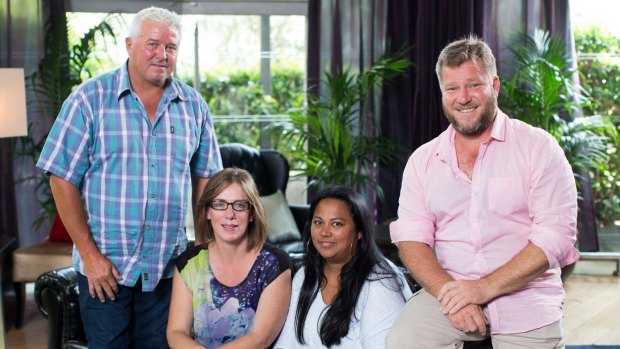 Uneven division of money ... Couples Kevin Shanhun and Honey Richmond, left, and Mem and Troy Hockley, participants in Nine's reality 'experiment' <i>The Briefcase</i>.