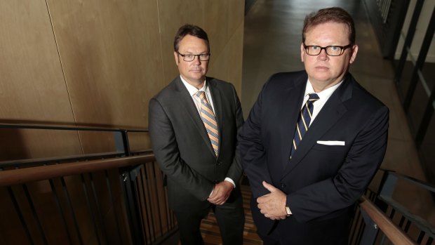 Brumbies chairman Robert Kennedy, left, will address Brumbies staff this week after chief executive Michael Jones agreed to a payout.