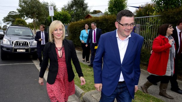 Catherine Andrews with her husband Victorian Premier Daniel Andrews. 