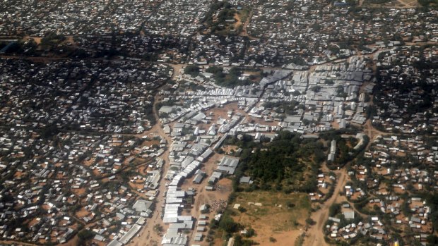 An aerial view of part of the Dadaab refugee camp.