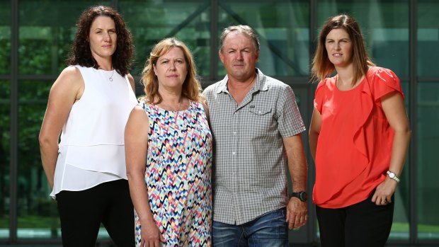 South Australians Kellie Hunt, Sue Woolford, Peter Woolford and Toni Scott have visited Parliament House to oppose a nearby nuclear waste dump.