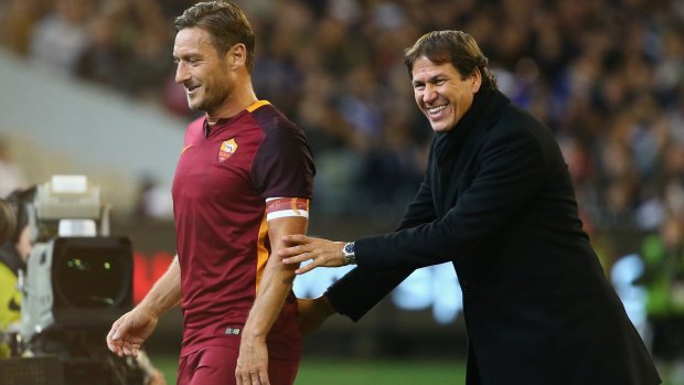 Francesco Totti was subbed off in the first half.