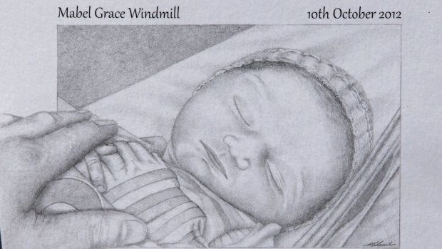 A sketch of baby Mabel. who died two hours after she was born. 