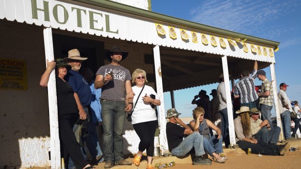 The Birdsville Hotel overflows during the annual Birdsville races in September.