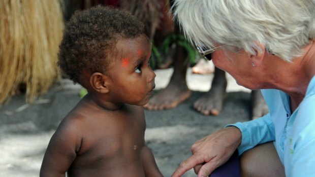 Making friends: Meeting the locals in PNG with Heritage Expeditions.