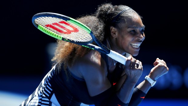 Total control: Serena Williams enjoyed a comfortable win over Johanna Konta.