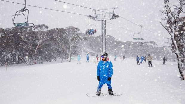 A snowboarding instructor at Thredbo on Wednesday.