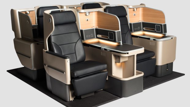 The new business class seats for Qantas' A330 aircraft.