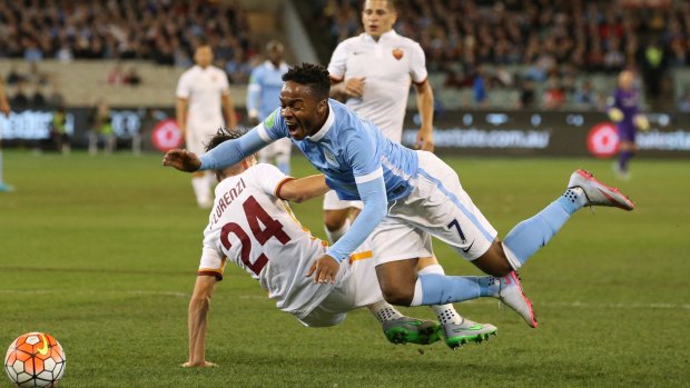 Raheem Sterling made his first appearance for Manchester City in Melbourne following his transfer from Liverpool.